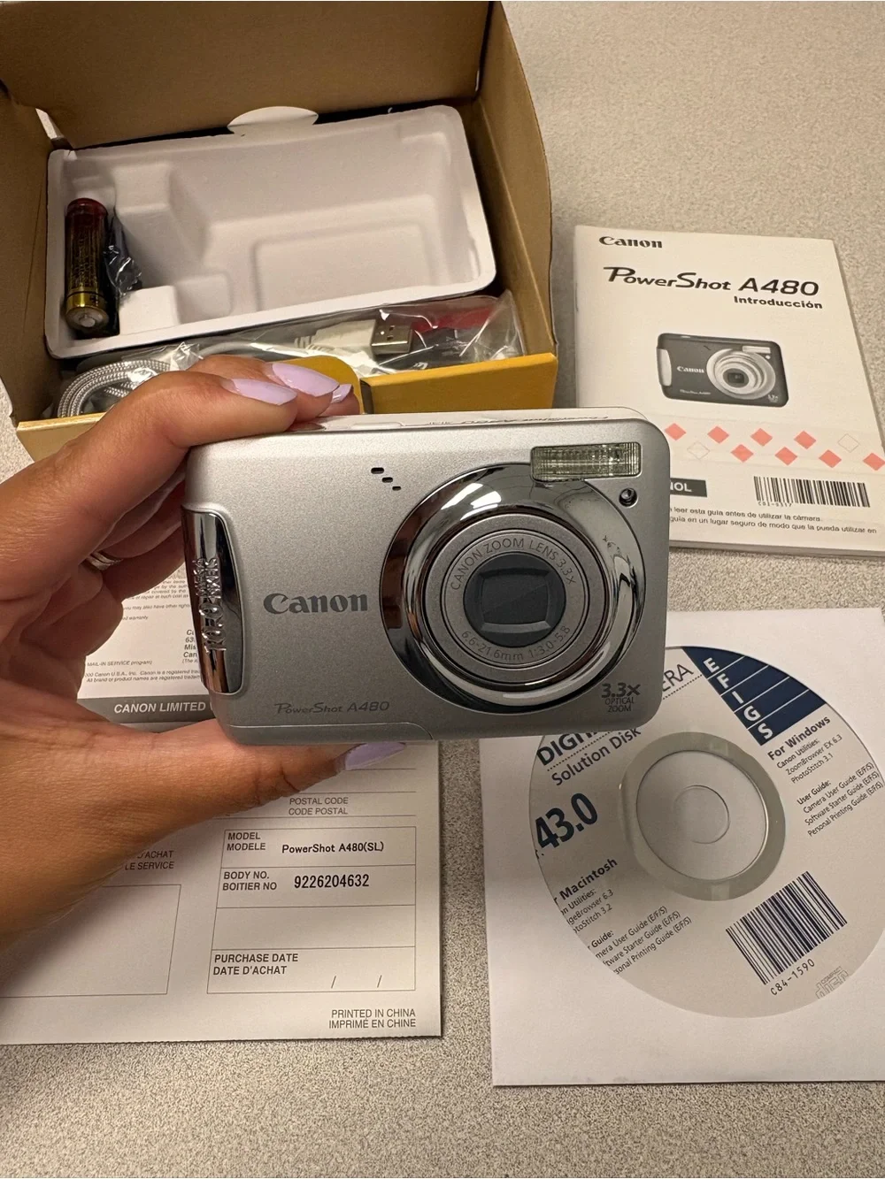 Canon PowerShot A480 With Box Digital Camera (brand New) With Memory